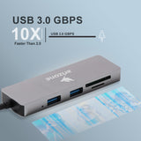 Arizone® USB HUB T-3625 (6 in 1) 1*USB 3.0/2*USB 2.0/USB-C PD/SD/TF