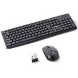 ARIZONE Wireless Keyboard and Mouse Combo, Premium USB-C 2.4Ghz Cordless Multimedia Keyboard and 6 Button Optical Dpi Mice with Dual Interface Nano Receiver, English and Arabic Keys