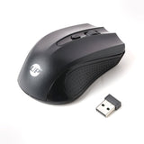UP M15 Wireless Mouse, Portable USB Optical Wireless Computer Mouse with USB Receiver for Laptop, PC - (Black)