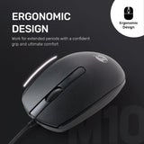 UP USB Wired Mouse, Wired Computer Mouse with Ergonomic Design, 1200 DPI 1m Length Optical Coded Mouse for Laptop, PC, Desktop - Black