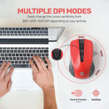 UP High Performance Wireless Mouse with Optical Sensor, 4 Button, 1600 Dpi Gaming Mouse for Laptop, Desktop